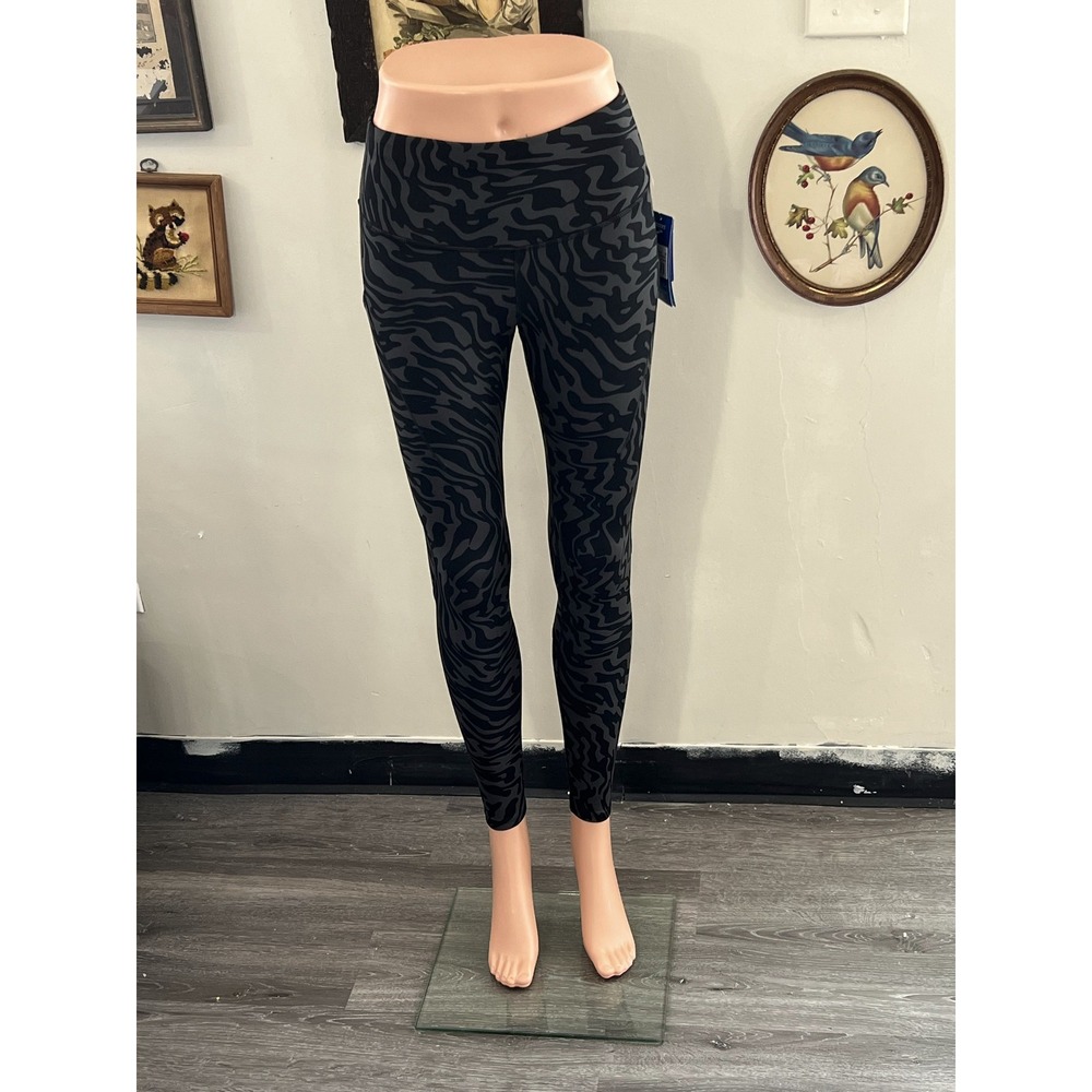 Brooks Spark Tight Black Abstract Wave Print Athletic Running Leggings XS New